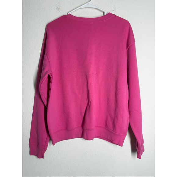 Barbie Pink Sweatshirt Women’s Sz M Crewneck Graphic Logo Mattel Casual Pullover - Picture 4 of 8